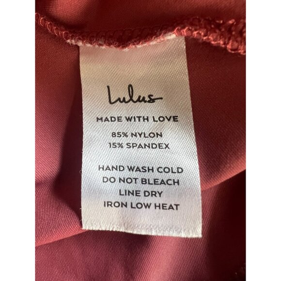 Lulus Certified Flirt Rusty Rose Ruched Long Sleeve Thong Bodysuit Size Small - Picture 7 of 13